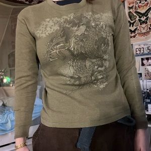 green thermal fairy grunge dragon thermal long sleeve!